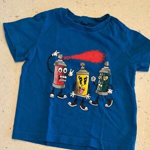 Stella McCartney Kids Blue Tee with Spray Can Characters Sz 2